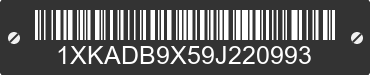 2009 KENWORTH T6 Series 1XKADB9X59J220993 VIN decoded