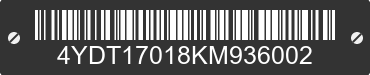 2019 KEYSTONE Keystone 4YDT17018KM936002 VIN decoded