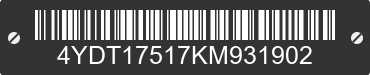 2019 KEYSTONE Keystone 4YDT17517KM931902 VIN decoded