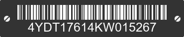 2019 KEYSTONE Keystone 4YDT17614KW015267 VIN decoded