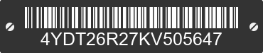 2019 KEYSTONE Keystone 4YDT26R27KV505647 VIN decoded