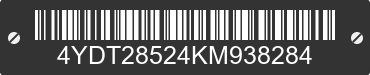 2019 KEYSTONE Keystone 4YDT28524KM938284 VIN decoded