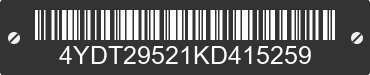 2019 KEYSTONE Keystone 4YDT29521KD415259 VIN decoded