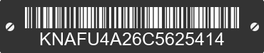 2012 KIA Forte KNAFU4A26C5625414 VIN decoded