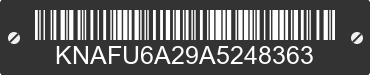 2010 KIA Forte KNAFU6A29A5248363 VIN decoded