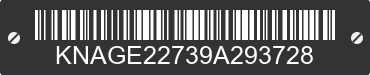 2009 KIA Optima KNAGE22739A293728 VIN decoded