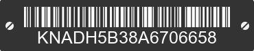2010 KIA Rio KNADH5B38A6706658 VIN decoded