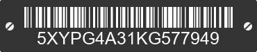 2019 KIA Sorento 5XYPG4A31KG577949 VIN decoded