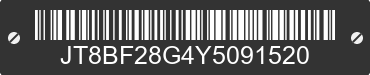 2000 LEXUS ES JT8BF28G4Y5091520 VIN decoded