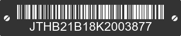 2019 LEXUS ES JTHB21B18K2003877 VIN decoded
