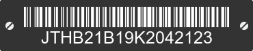 2019 LEXUS ES JTHB21B19K2042123 VIN decoded
