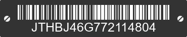2007 LEXUS ES JTHBJ46G772114804 VIN decoded