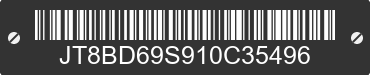 2001 LEXUS GS JT8BD69S910C35496 VIN decoded