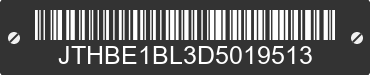 2013 LEXUS GS JTHBE1BL3D5019513 VIN decoded