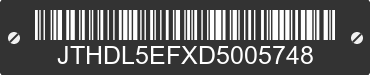 2013 LEXUS LS JTHDL5EFXD5005748 VIN decoded
