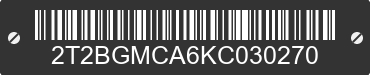 2019 LEXUS RX 2T2BGMCA6KC030270 VIN decoded