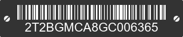 2016 LEXUS RX 2T2BGMCA8GC006365 VIN decoded