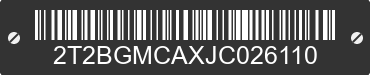 2018 LEXUS RX 2T2BGMCAXJC026110 VIN decoded