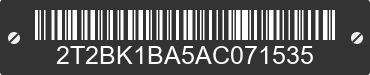 2010 LEXUS RX 2T2BK1BA5AC071535 VIN decoded