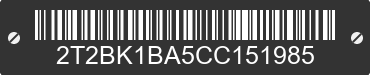 2012 LEXUS RX 2T2BK1BA5CC151985 VIN decoded