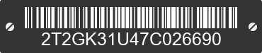 2007 LEXUS RX 2T2GK31U47C026690 VIN decoded