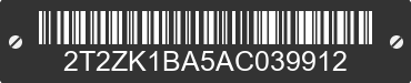 2010 LEXUS RX 2T2ZK1BA5AC039912 VIN decoded