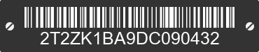 2013 LEXUS RX 2T2ZK1BA9DC090432 VIN decoded