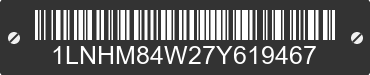 2007 LINCOLN Town Car 1LNHM84W27Y619467 VIN decoded