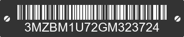 2016 MAZDA Mazda3 3MZBM1U72GM323724 VIN decoded