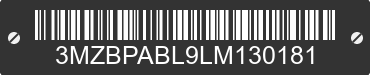 2020 MAZDA Mazda3 3MZBPABL9LM130181 VIN decoded