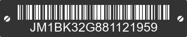 2008 MAZDA Mazda3 JM1BK32G881121959 VIN decoded