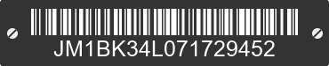 2007 MAZDA Mazda3 JM1BK34L071729452 VIN decoded