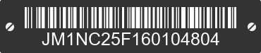 2006 MAZDA MX-5 JM1NC25F160104804 VIN decoded