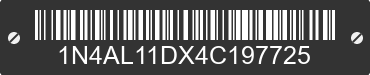 2004 NISSAN Altima 1N4AL11DX4C197725 VIN decoded