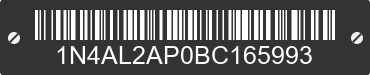 2011 NISSAN Altima 1N4AL2AP0BC165993 VIN decoded