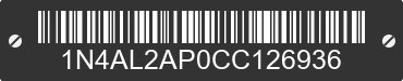 2012 NISSAN Altima 1N4AL2AP0CC126936 VIN decoded