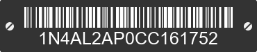 2012 NISSAN Altima 1N4AL2AP0CC161752 VIN decoded