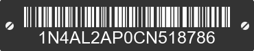 2012 NISSAN Altima 1N4AL2AP0CN518786 VIN decoded