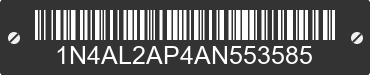 2010 NISSAN Altima 1N4AL2AP4AN553585 VIN decoded