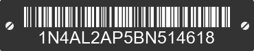 2011 NISSAN Altima 1N4AL2AP5BN514618 VIN decoded