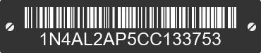 2012 NISSAN Altima 1N4AL2AP5CC133753 VIN decoded