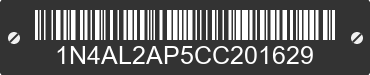 2012 NISSAN Altima 1N4AL2AP5CC201629 VIN decoded