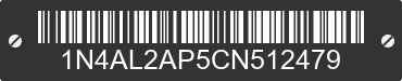 2012 NISSAN Altima 1N4AL2AP5CN512479 VIN decoded
