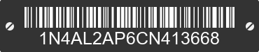 2012 NISSAN Altima 1N4AL2AP6CN413668 VIN decoded