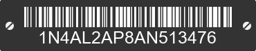 2010 NISSAN Altima 1N4AL2AP8AN513476 VIN decoded