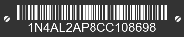2012 NISSAN Altima 1N4AL2AP8CC108698 VIN decoded