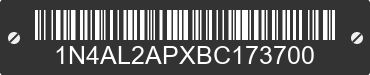 2011 NISSAN Altima 1N4AL2APXBC173700 VIN decoded
