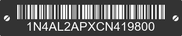 2012 NISSAN Altima 1N4AL2APXCN419800 VIN decoded