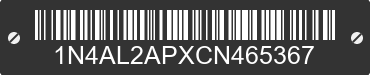2012 NISSAN Altima 1N4AL2APXCN465367 VIN decoded