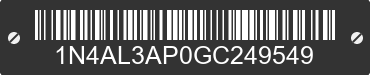 2016 NISSAN Altima 1N4AL3AP0GC249549 VIN decoded